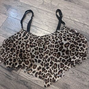 Torrid Black and Brown Leopard Print Top